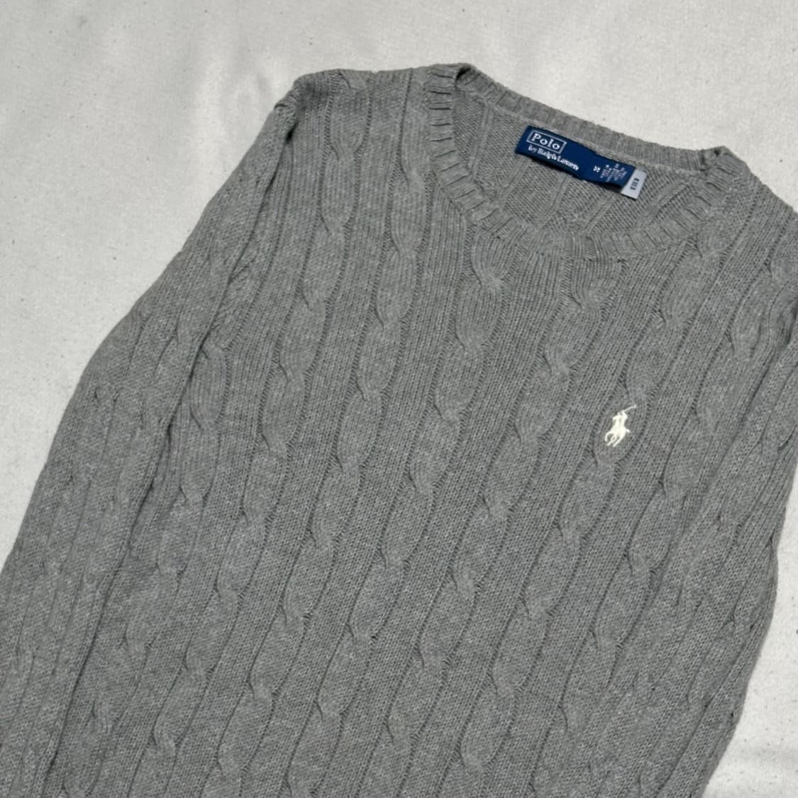 M 폴로랄프로렌 여성용 코튼 케이블 그레이 니트 상품이미지1