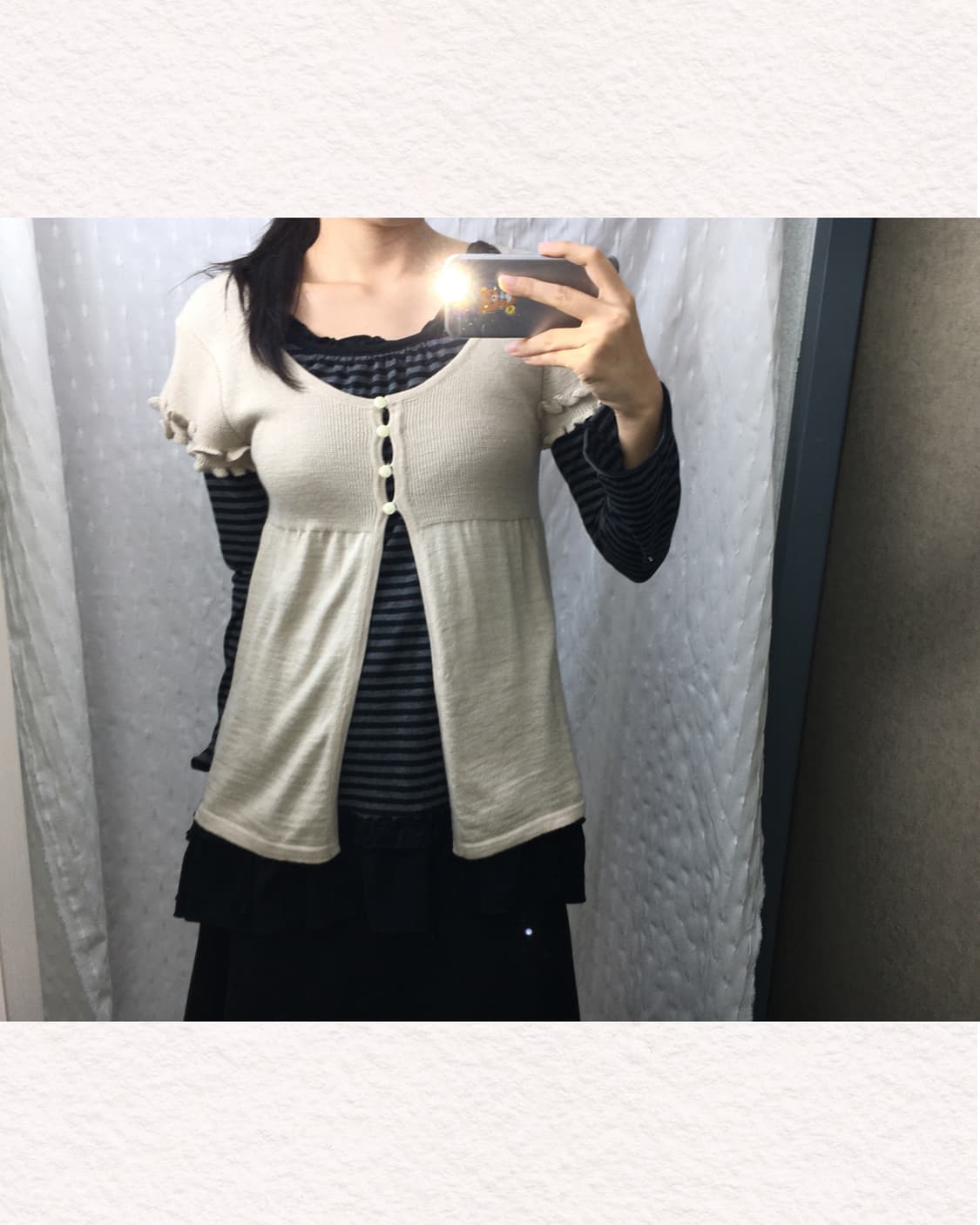 스트라이프 프릴 긴소매 티셔츠 상품이미지3