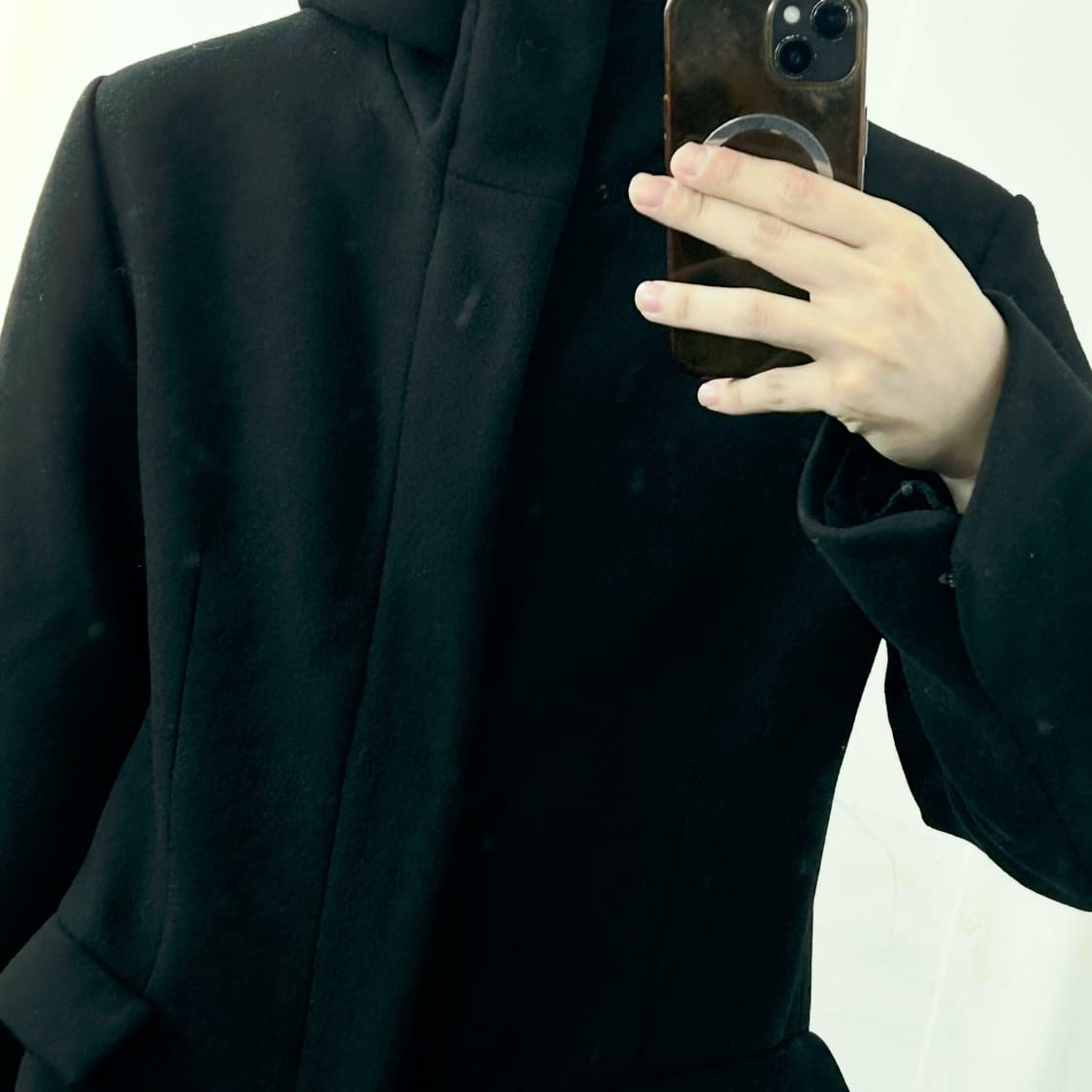 프라다 패디드 후드 울 롱코트 상품이미지4