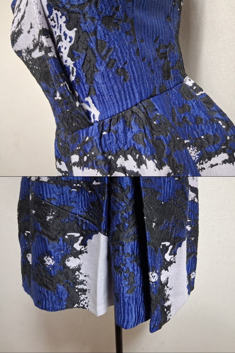 일본빈티지 Chesty모던 아트 자카드 칵테일원피스 탄탄 입체볼륨원피XS 상품이미지5