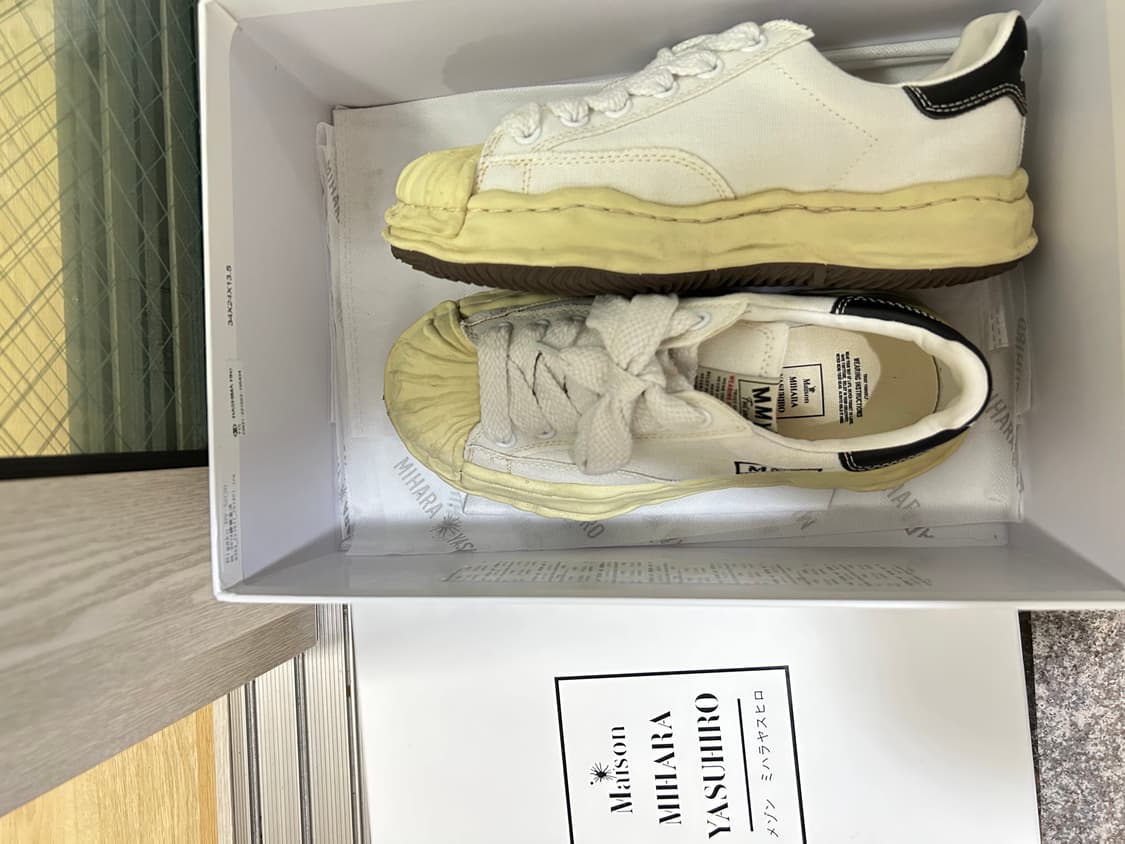 메종 미하라 야스히로 블레이키 VL OG 솔 캔버스 로우탑 스니커즈 화이 상품이미지2