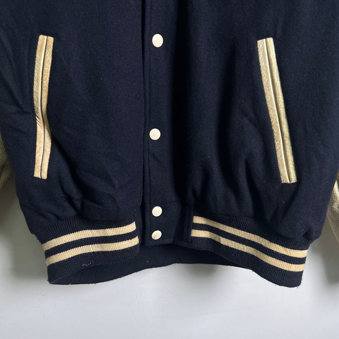 90's 랭글러 카우보이 웨스턴 레더 바시티 자켓 L 상품이미지5