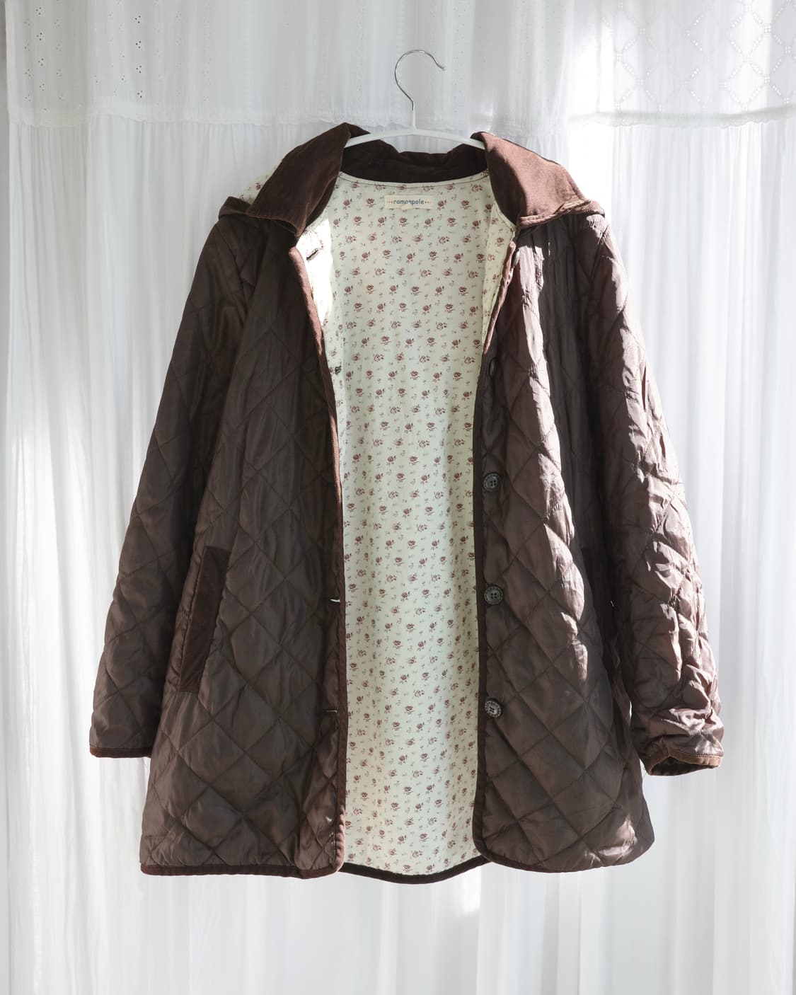 Flower brown quilting jacket 상품이미지3