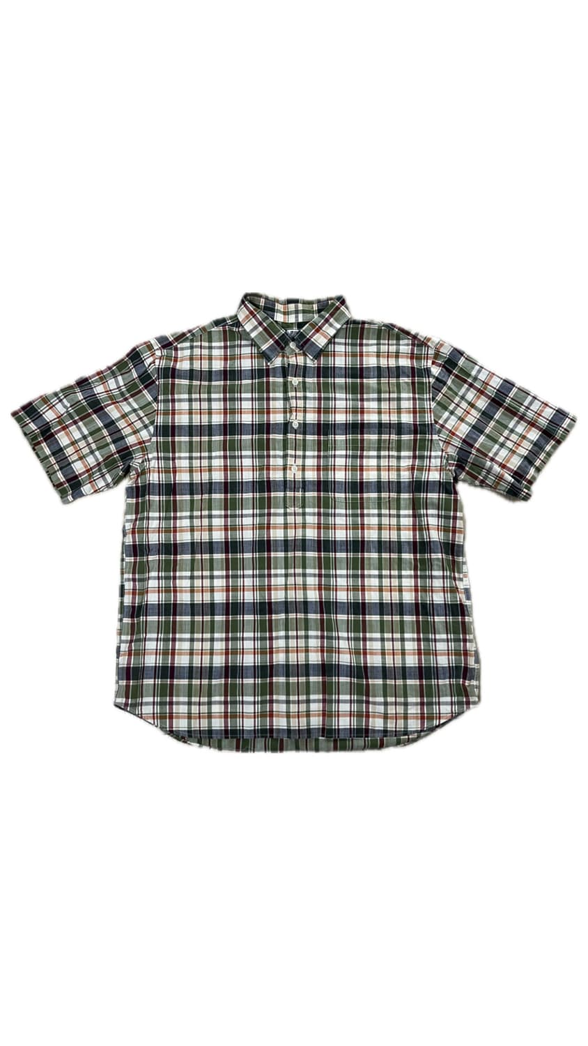Uniqlo 그린 오렌지 반팔 셔츠 상품이미지1