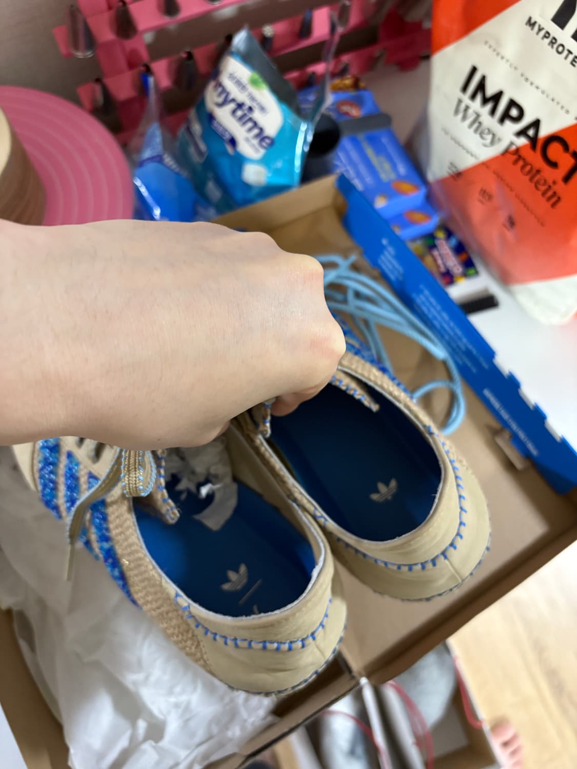 아디다스 x 클랏 가젤 리넨 260 새상품급 판매 상품이미지5