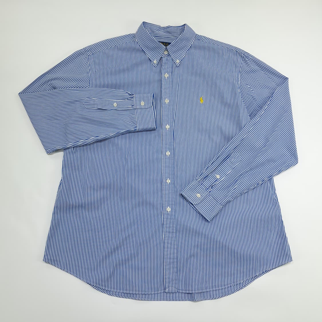 Co507 2XL 폴로 랄프로렌 블루 스트라이프 긴팔 셔츠 남방 상품이미지2