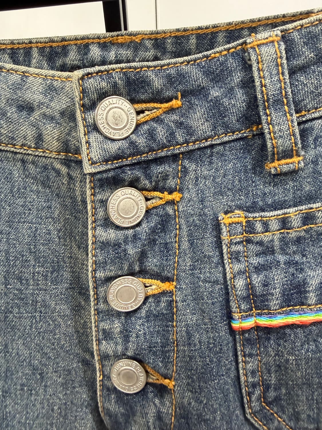 백엔포스 스타 자수 청바지 데님 여성 부츠컷 상품이미지3