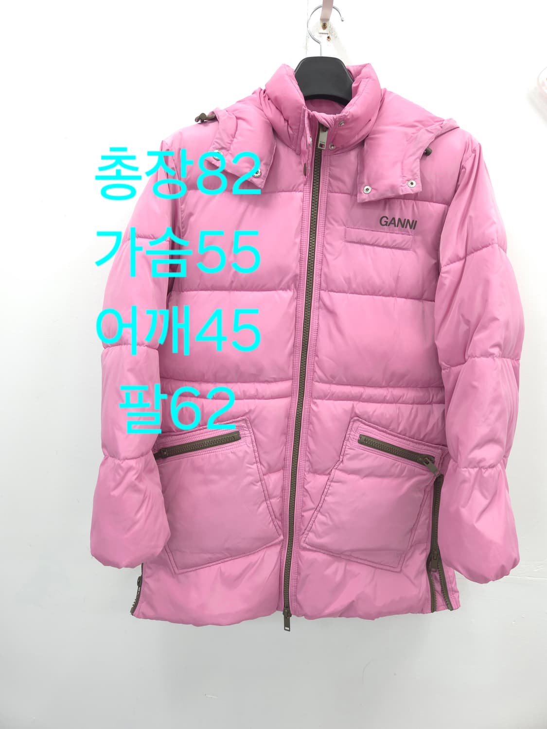 XS GANNI 가니 핑크 패딩 점퍼 상품이미지1