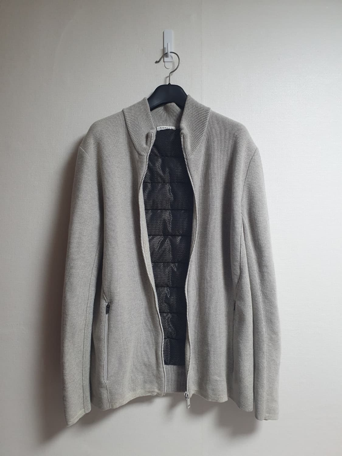 랑방스포츠 하이넥 니트 집업 자켓 라이트그레이 105 상품이미지4