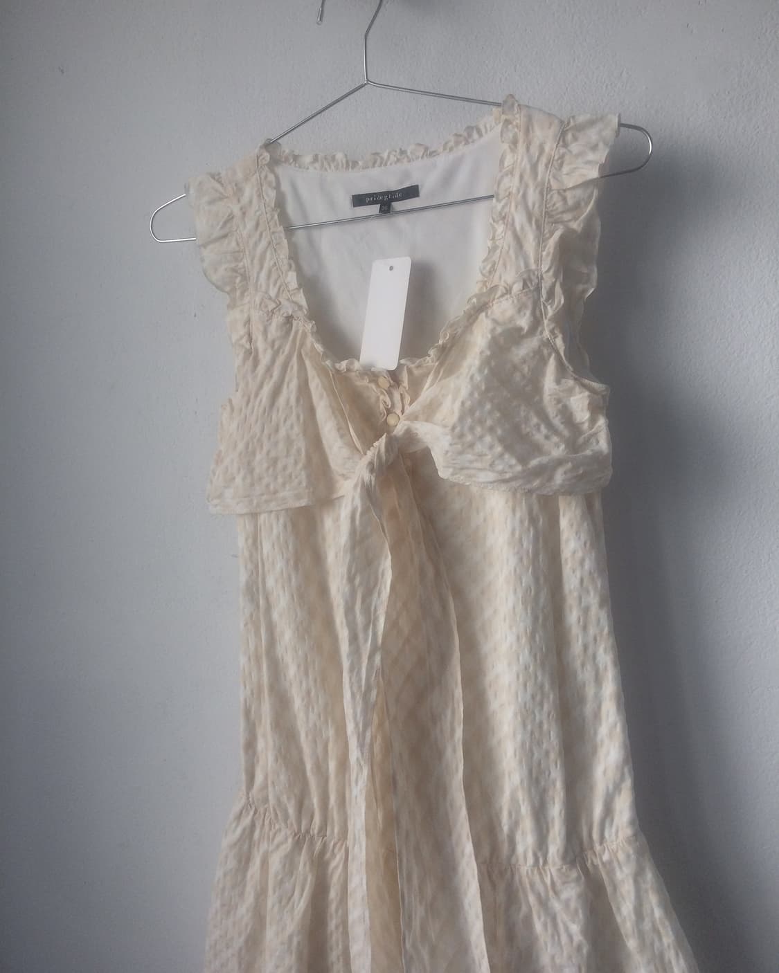 Tied point check pattern frill onepiece 상품이미지2