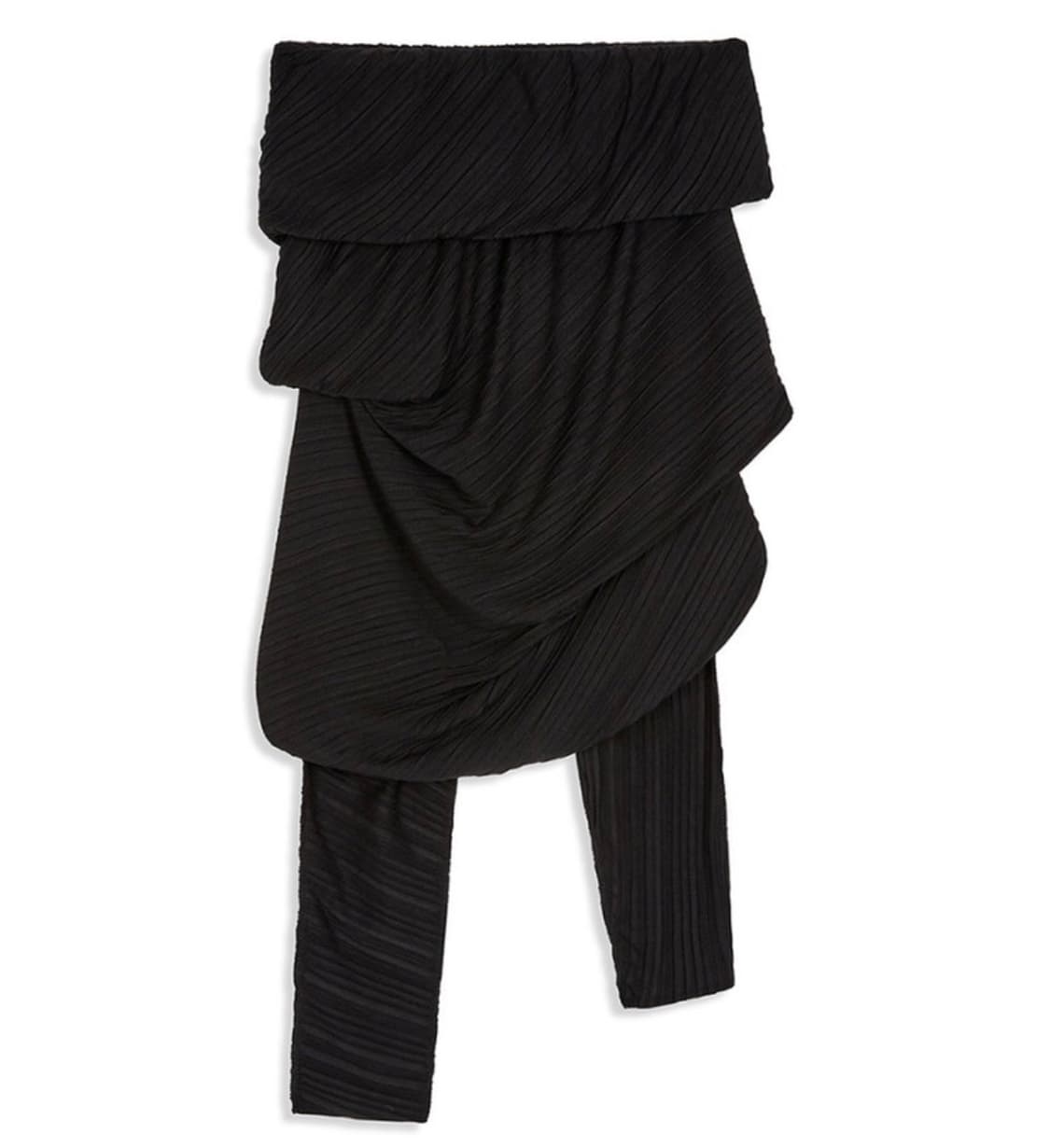 open ty pleats skirt, black S 상품이미지1