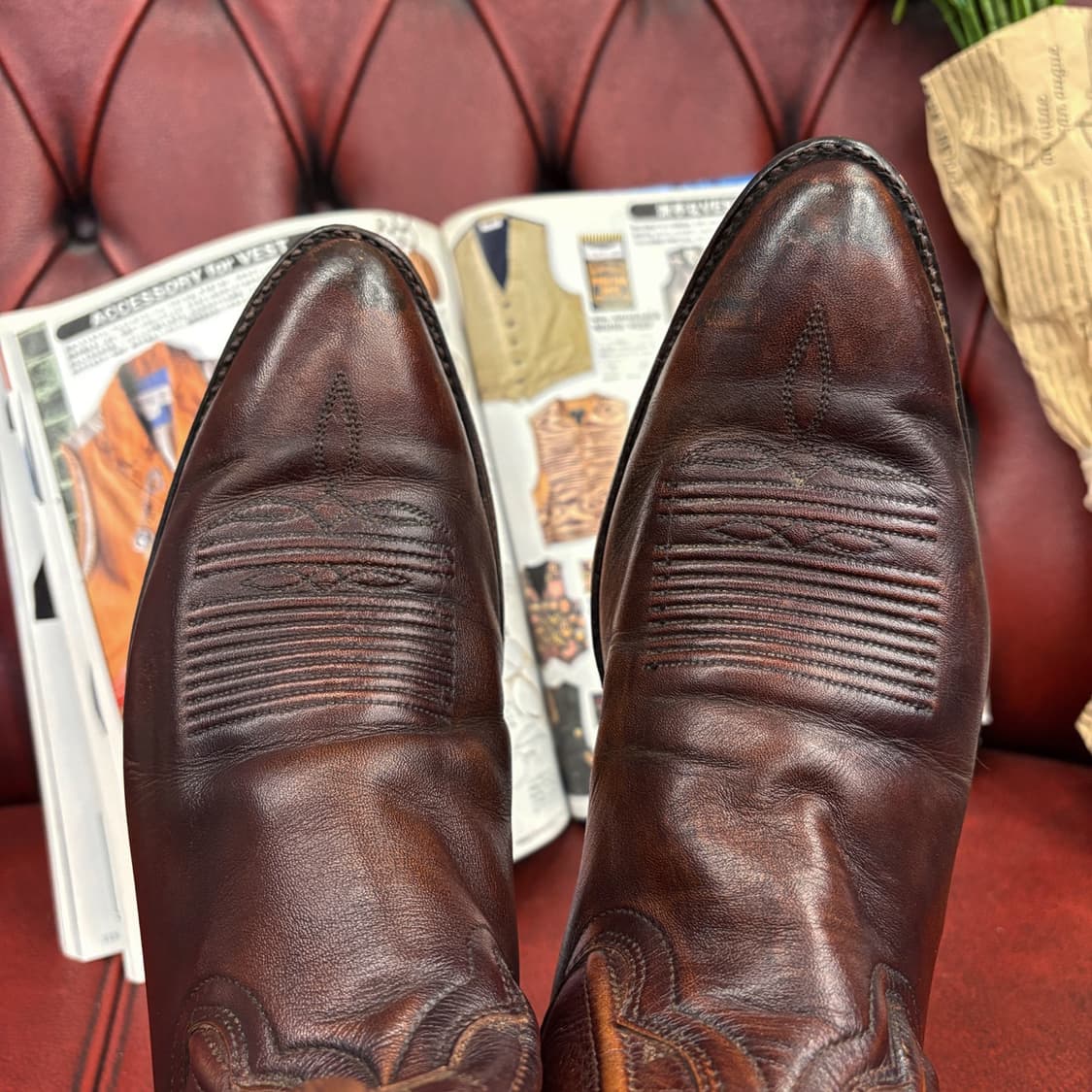 80s 댄 포스트 하이트닝 패턴 소프트쉘 웨스턴 부츠 미국생산 N571 상품이미지5