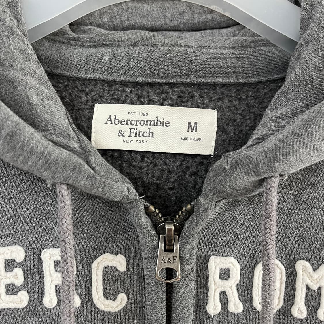 아베크롬비 자수로고 그레이 후드집 상품이미지5