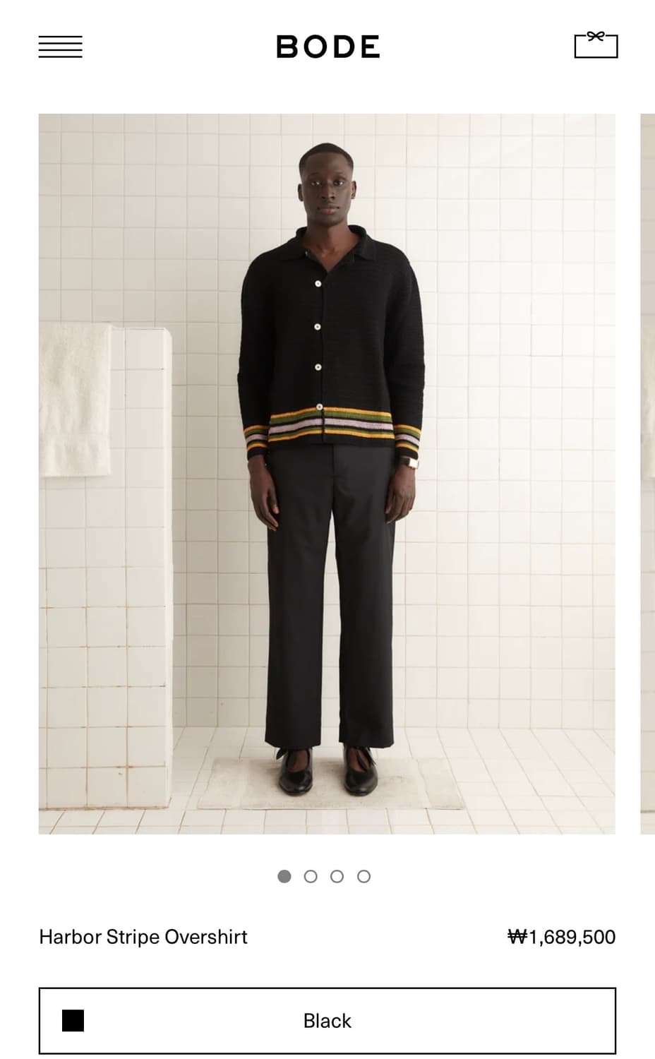 [M]보디 BODE Harbor Stripe 크로셰 셔츠 상품이미지5