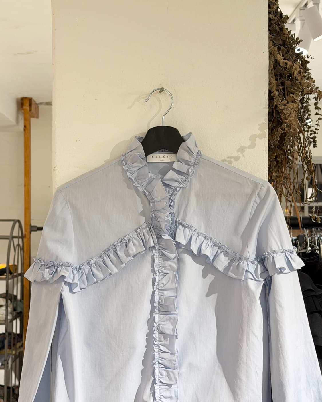 산드로 블루 러플 디테일 셔츠 상품이미지4