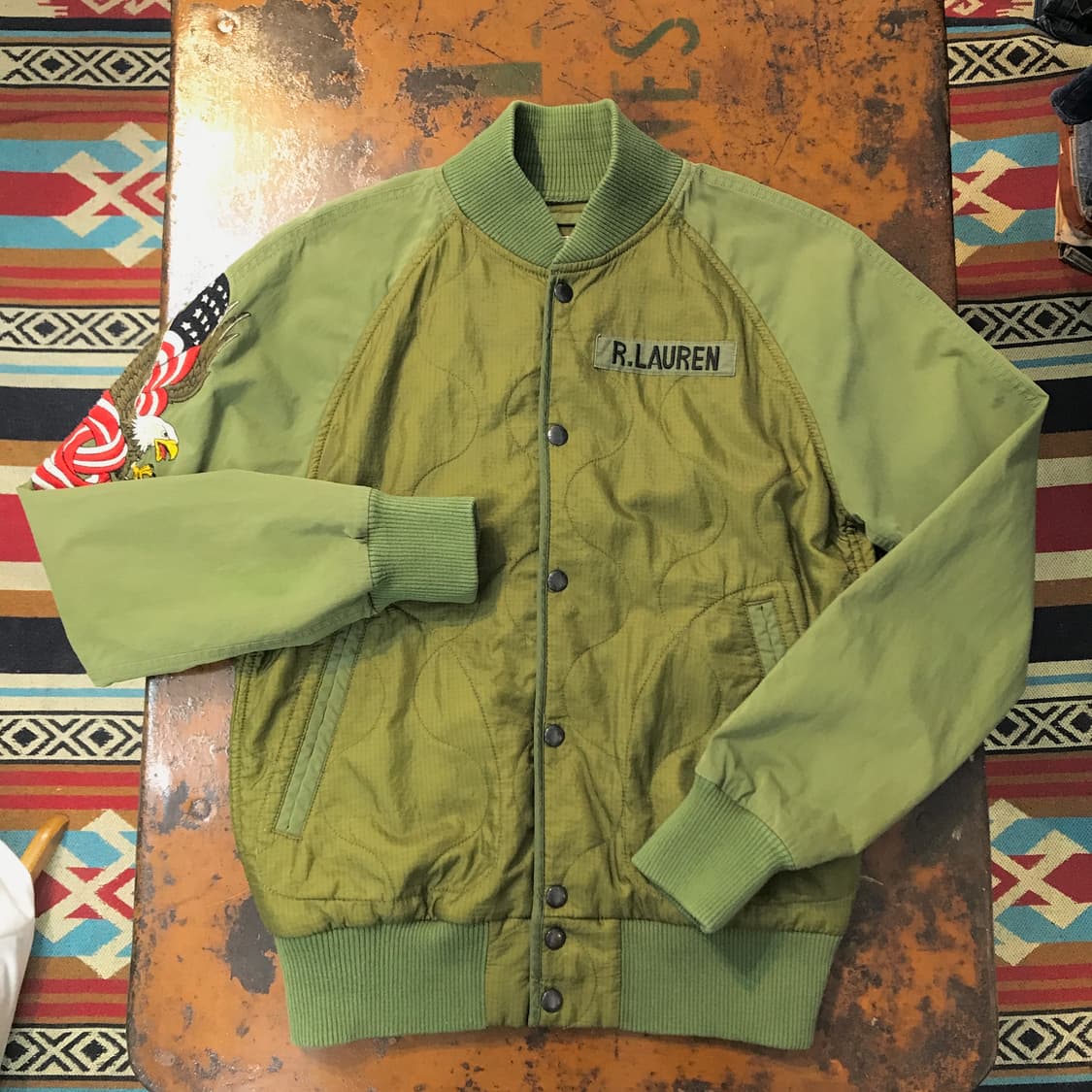 데님 앤 서플라이 독수리 자수 카키 퀼팅 자켓 여성 55 66 남성 97 상품이미지1