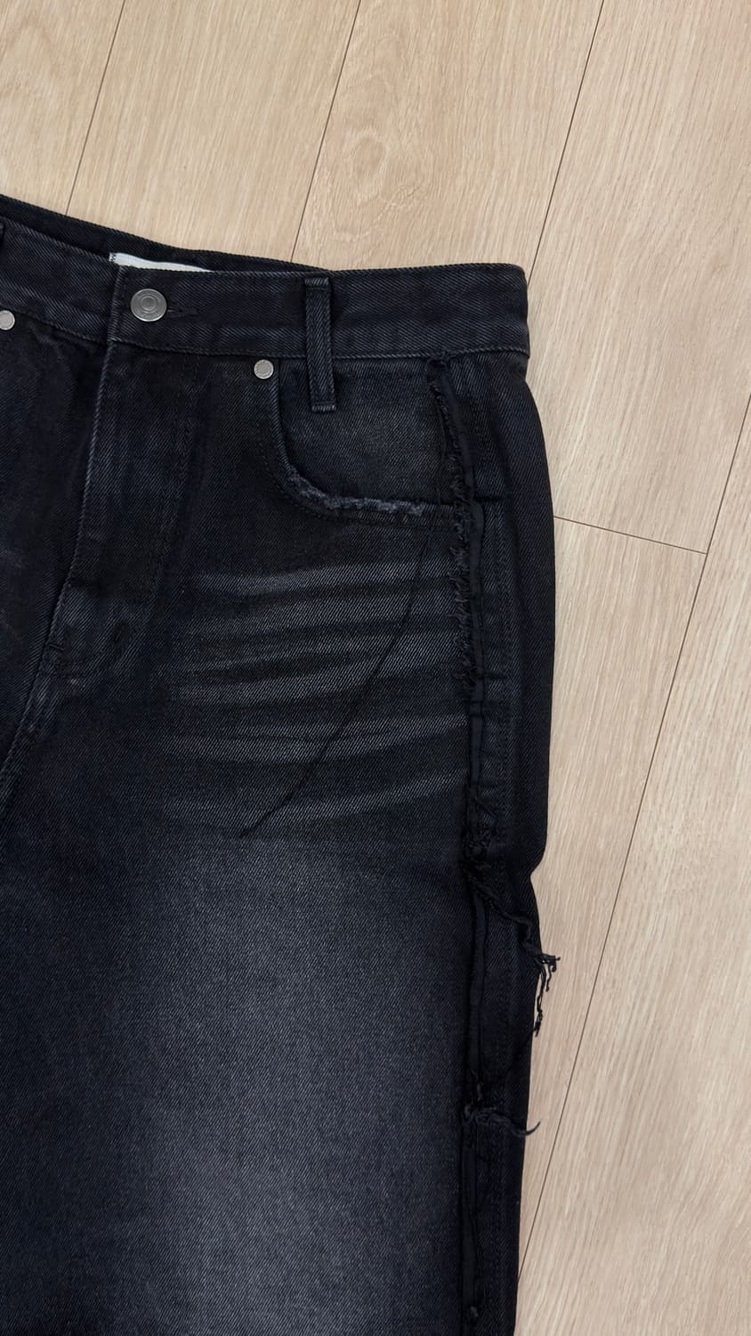 마뗑킴 데미지 워싱 와이드 데님 S사이즈 상품이미지6