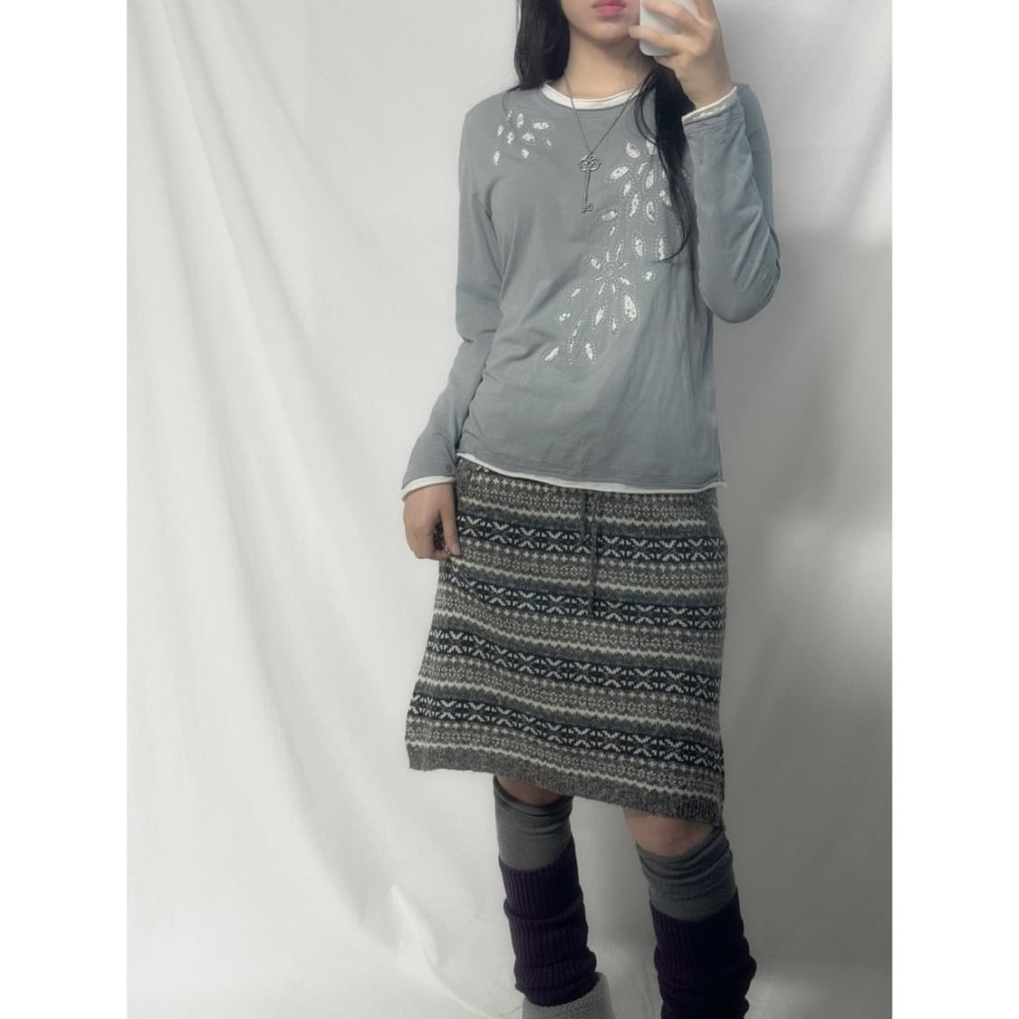레이어드 디테일 롱 슬리브 티 상품이미지1