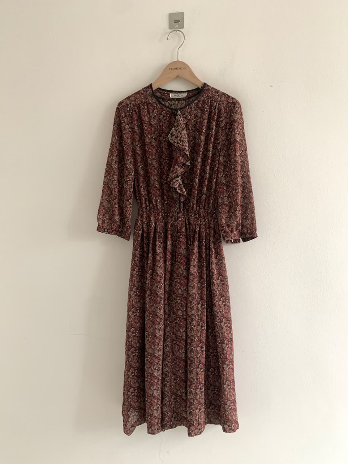 Scarf Neck Floral Dress 상품이미지1