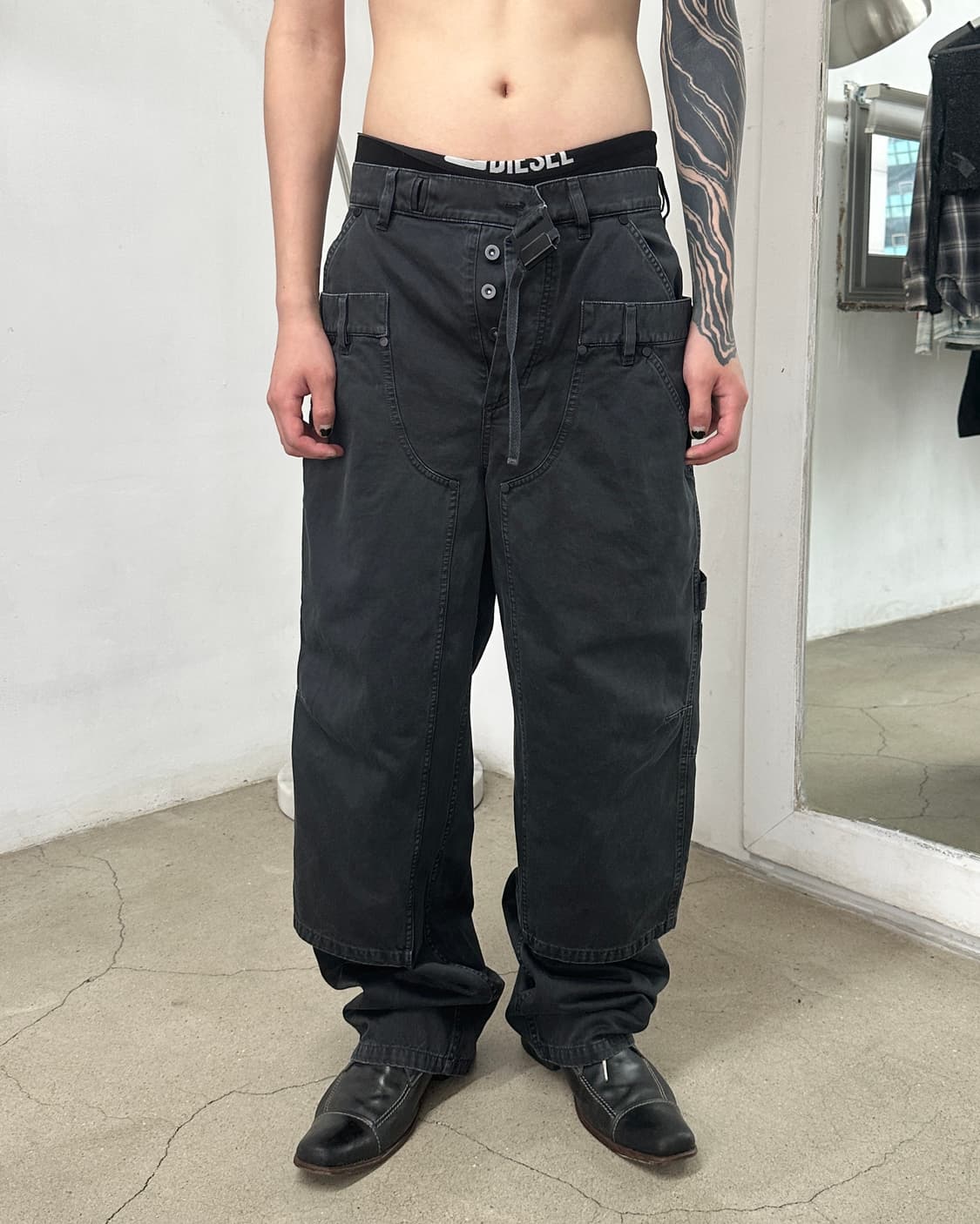 032c 더블 시프트 카펜터 와이드 팬츠 상품이미지1