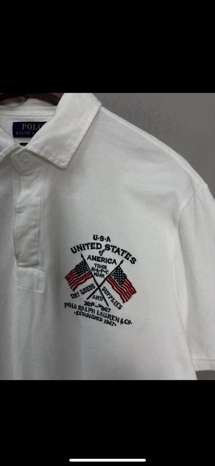 폴로랄프로렌 신형 성조기 백로고 화이트 카라넥하프티셔츠 H2407 상품이미지4