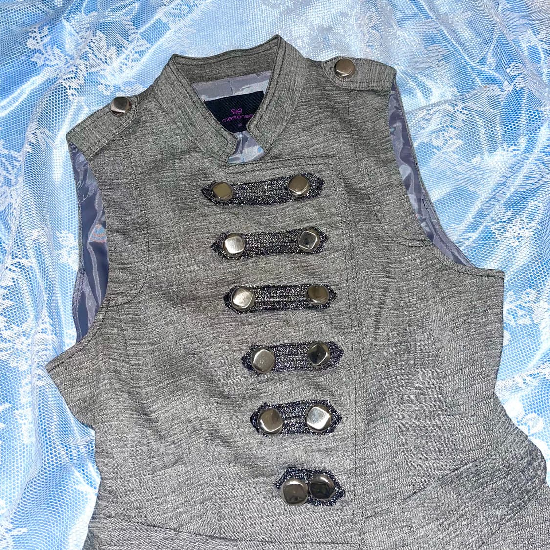 Vintage napoleon jacket 나폴레옹 베스트 자켓 그레이 상품이미지3