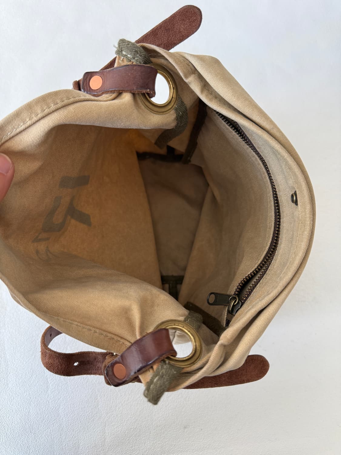 R12 코튼&레더 숄더 크로스백(빈티지 무드) 상품이미지8