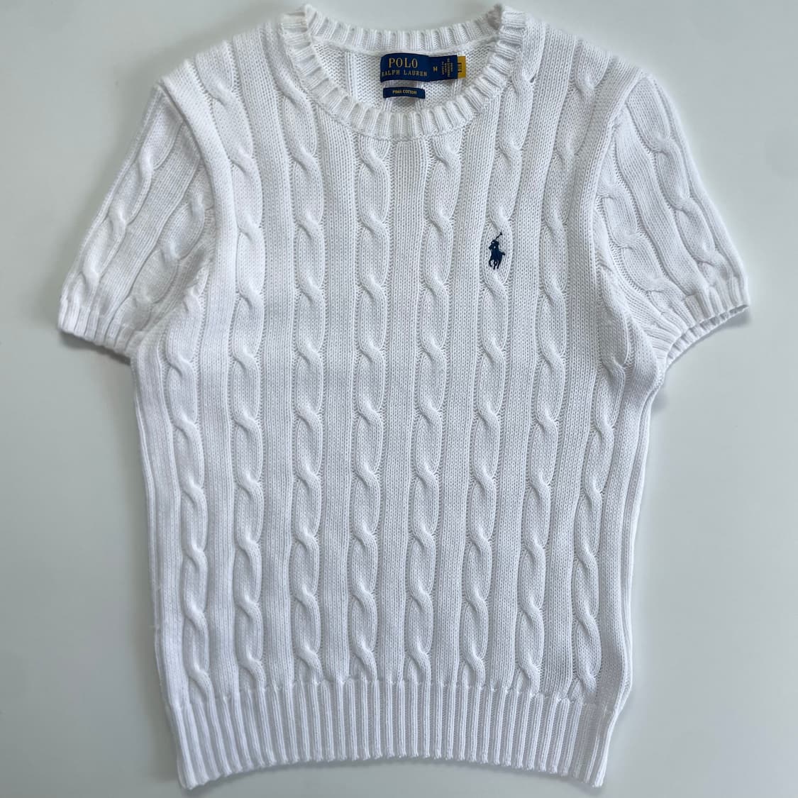 Polo 폴로 랄프로렌 현행QR 우먼스 케이블 반팔니트 상품이미지1