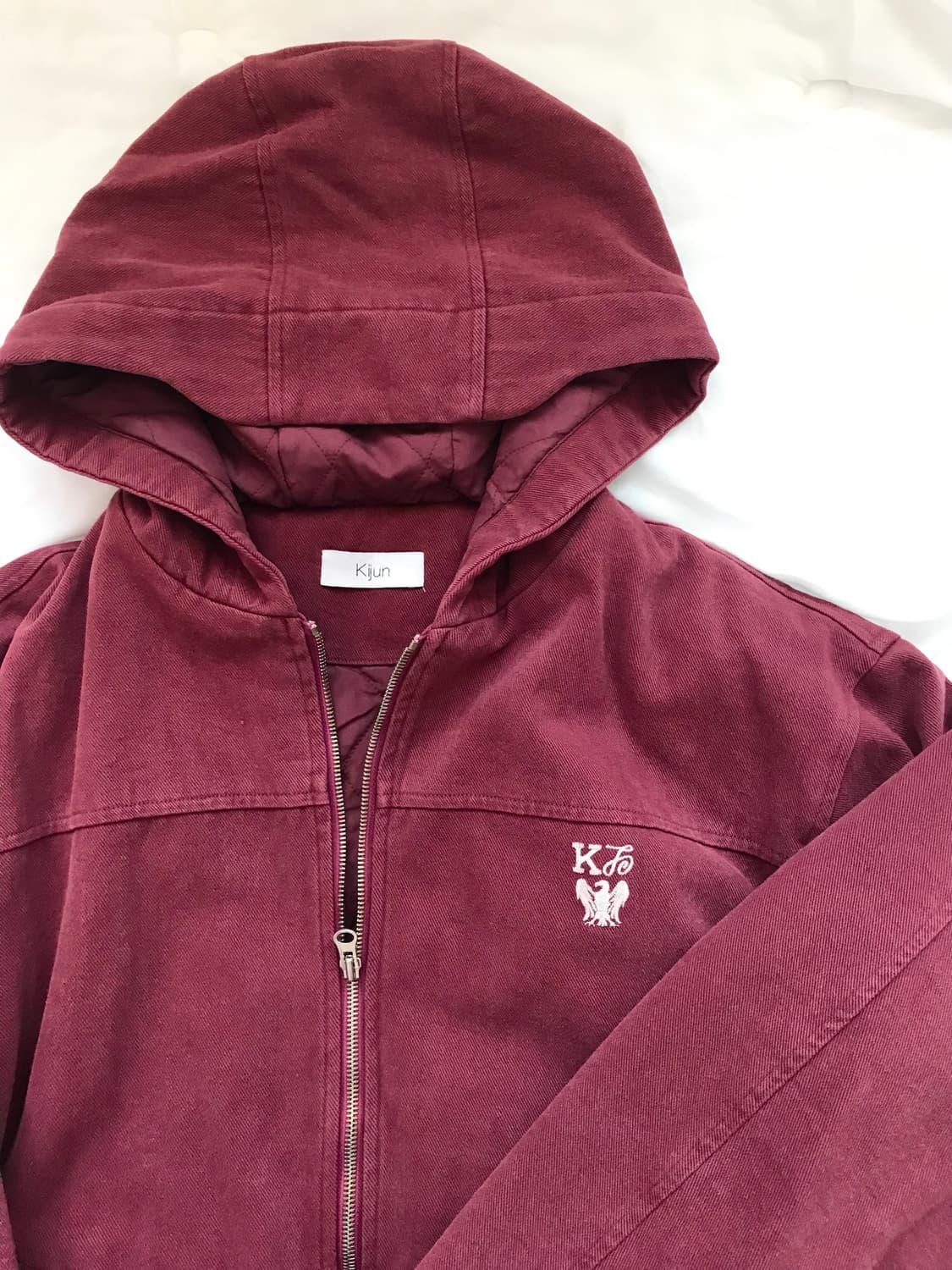 Kijun 기준 후디드 점퍼 버건디 상품이미지3