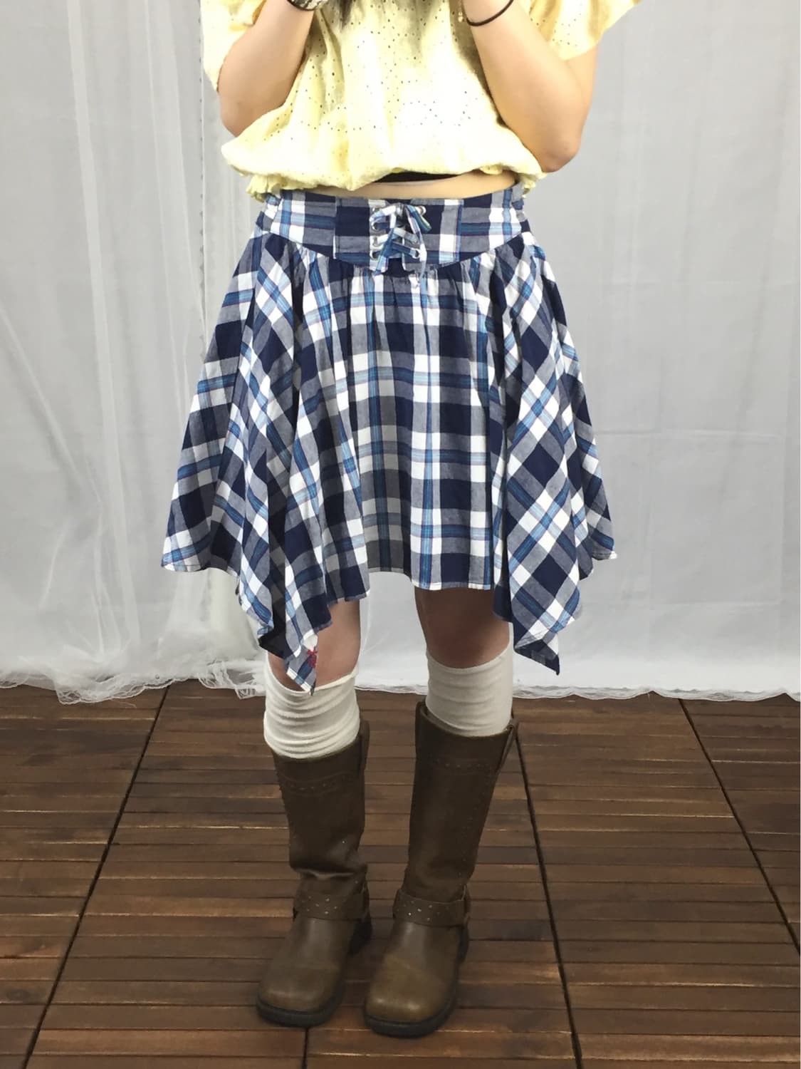 LOVE RABBY Girls Blue Plaid Skirt 상품이미지1