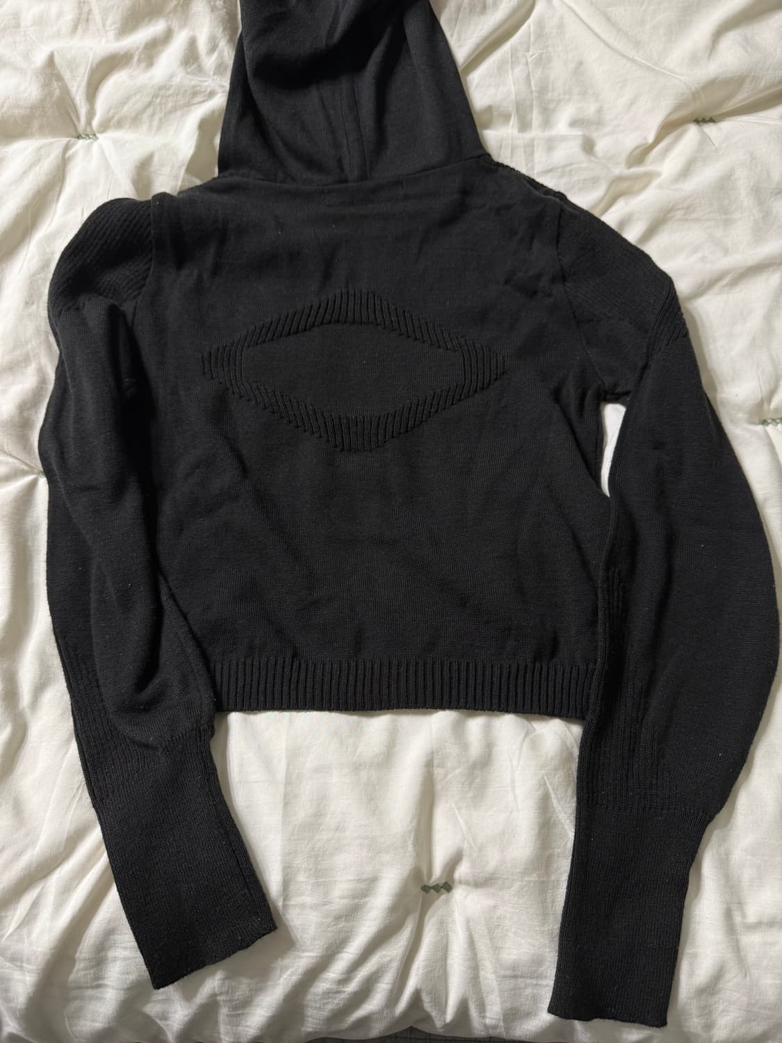 미스치프 롬버스 니트 후디 블랙 상품이미지2