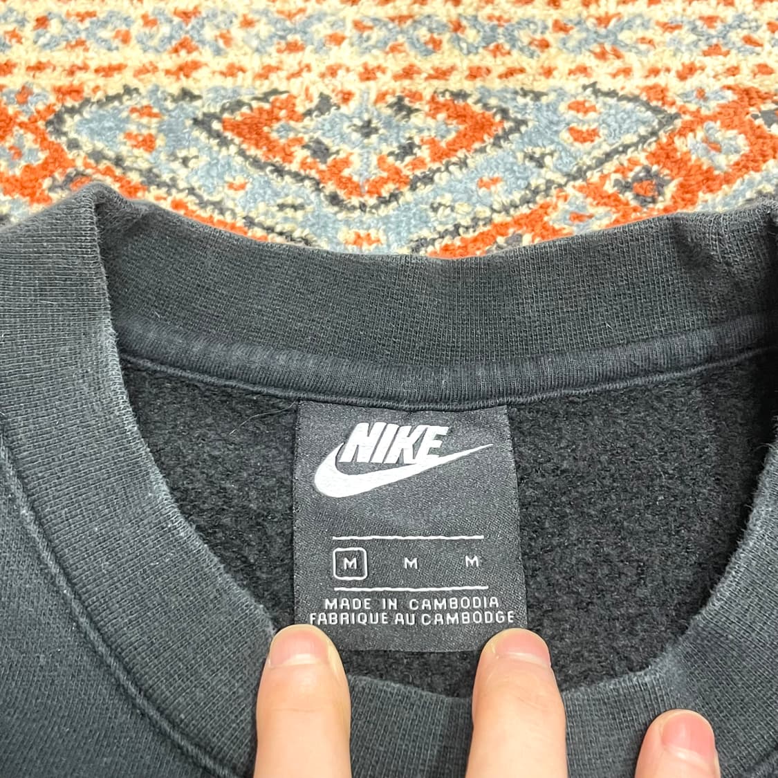 나이키 스펠로고 블랙 기모 맨투맨 여성M 상품이미지3