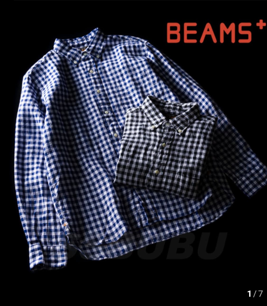BEAMS PLUS 빔즈 린넨 깅엄 체크 셔츠 긴팔 상품이미지3