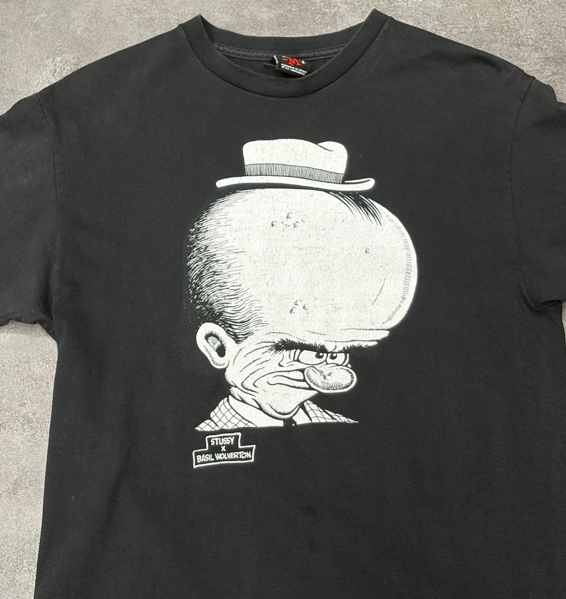 00s Stussy 스투시 블랙 반팔 티셔츠 Basil Wolverton 상품이미지2