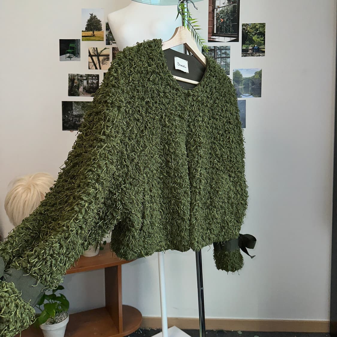 Khaki grunge fur cardigan 상품이미지2