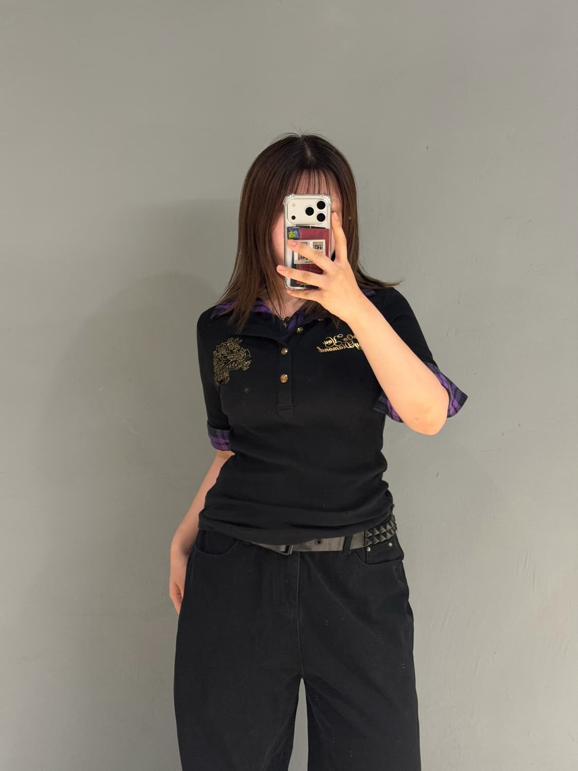 In the attic layered collar printing top 상품이미지2