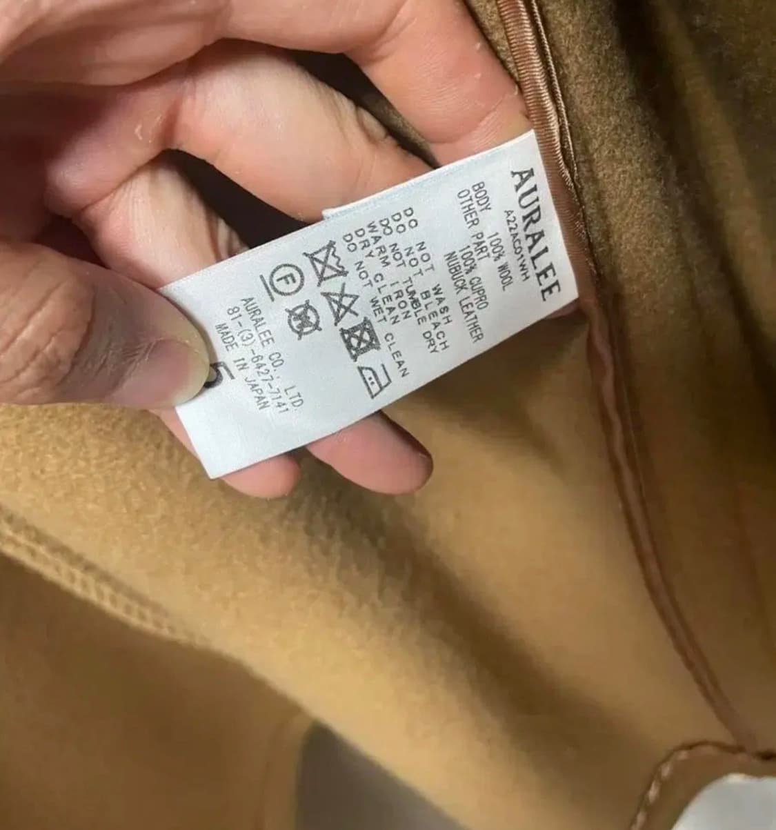 오라리 울 헤링본 더플코트 브라운 5사이즈 상품이미지4