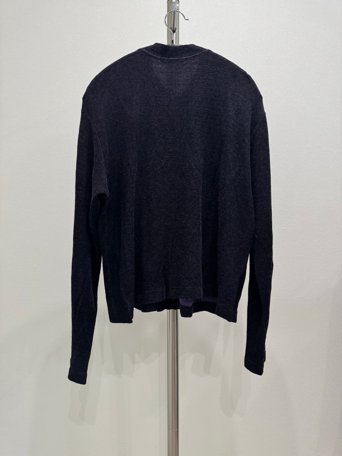 요지야마모토 00‘s 다크퍼플 크롭 가디건 상품이미지5