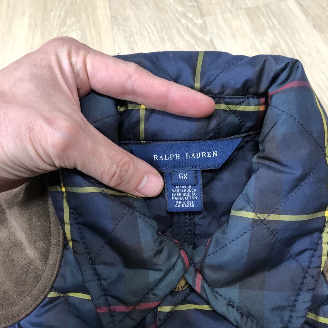 (6세) 폴로 랄프로렌 POLO 키즈 타탄 체크 롱 퀼팅 자켓 네이비 상품이미지5