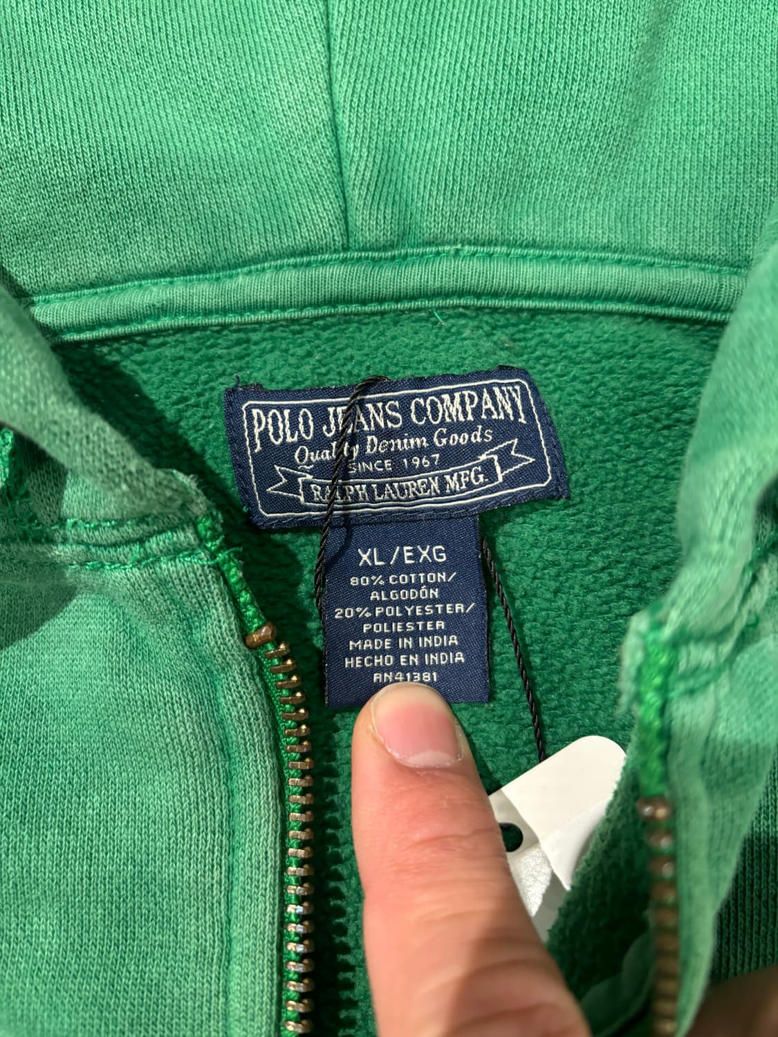 폴로 진 후드 집업 상품이미지5