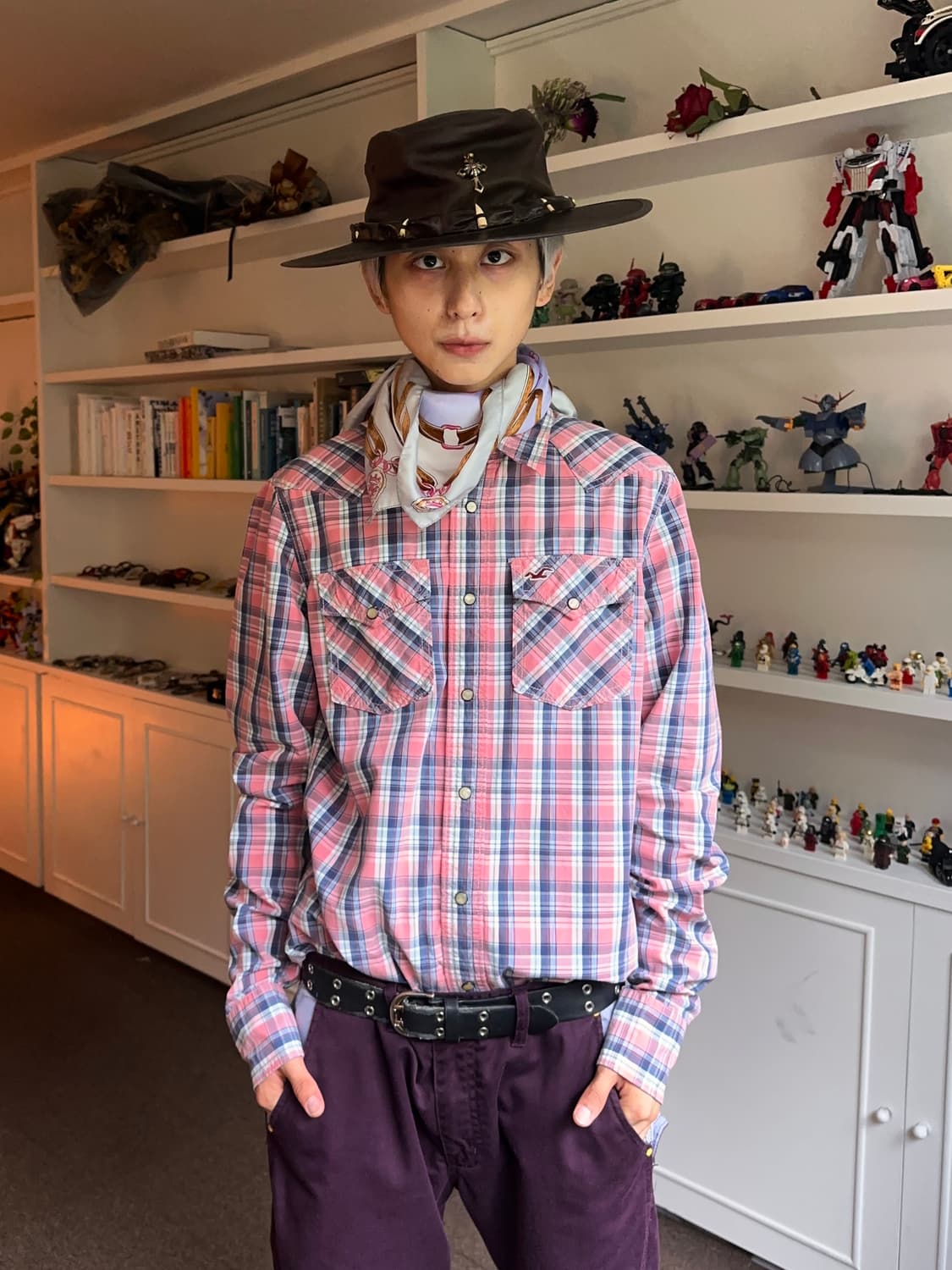Hollister 핑크 파머 플레이드 체크 셔츠 상품이미지4