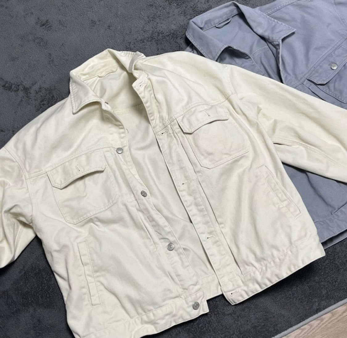 2컬러 스파오 오버핏 청자켓 소라 화이트 상품이미지3