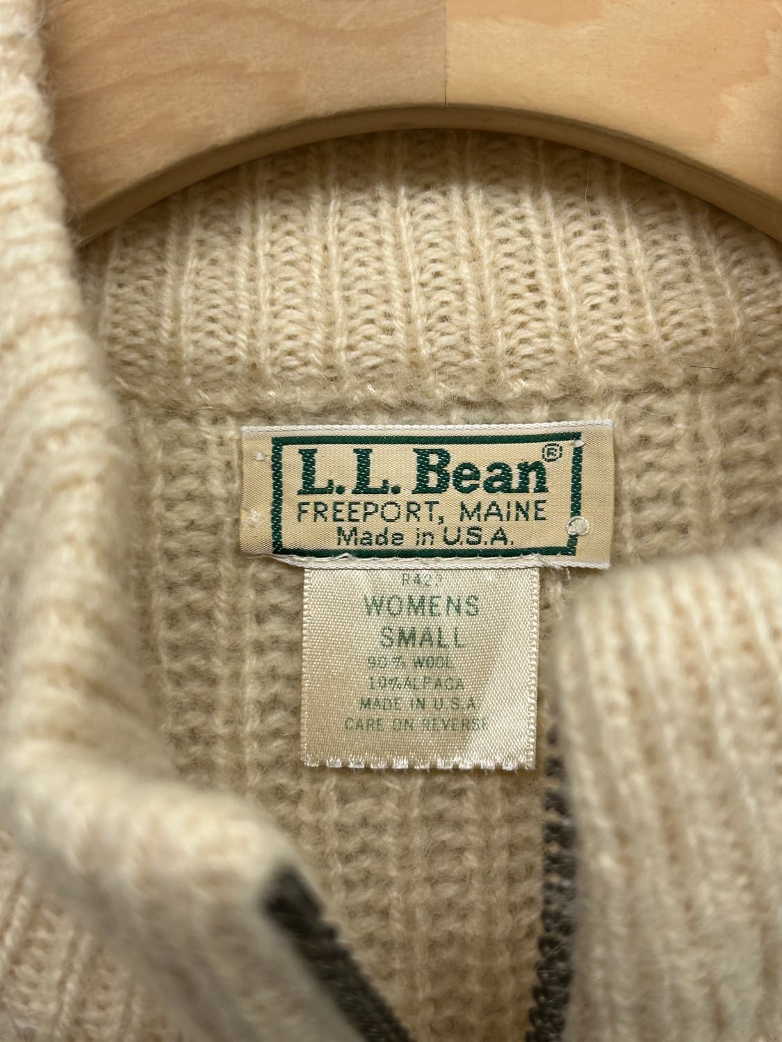 90s USA LLbean 엘엘빈 알파카 니트 가디건 상품이미지4