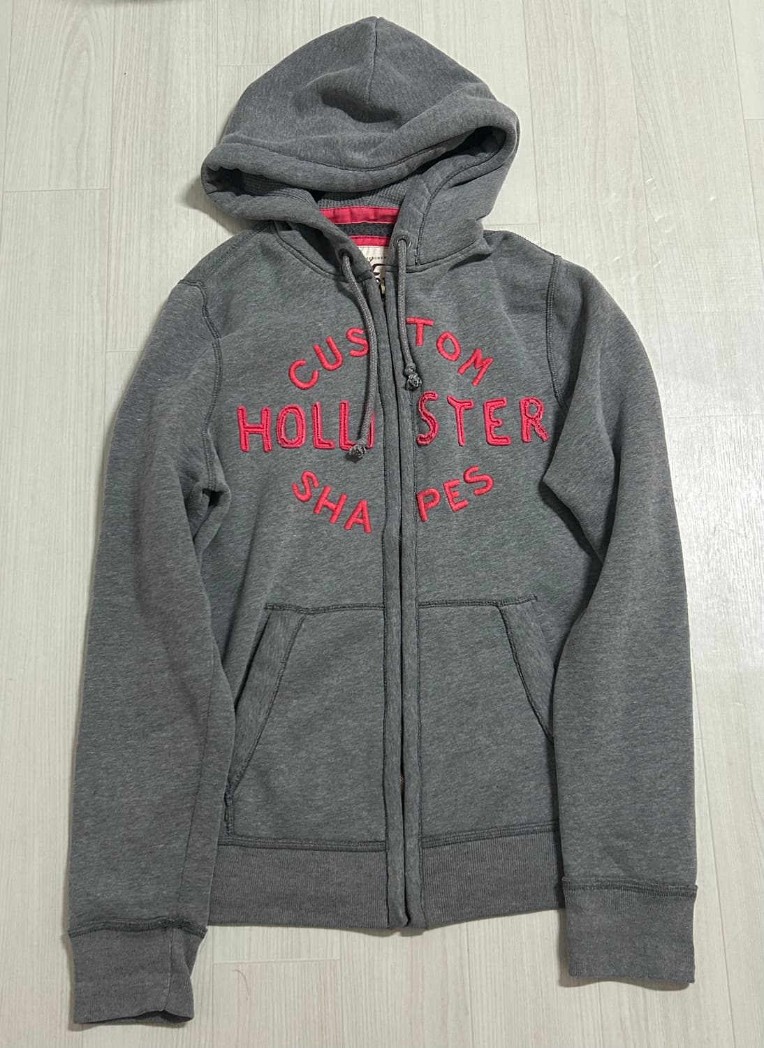 홀리스터 그레이 핑크 오버핏 후드집업  상품이미지1
