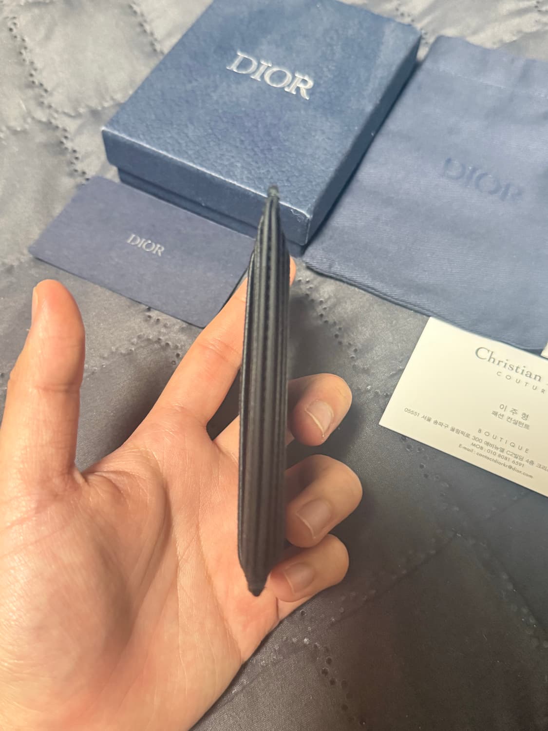 디올 오블리크 그래비티 카드지갑 블랙 상품이미지3
