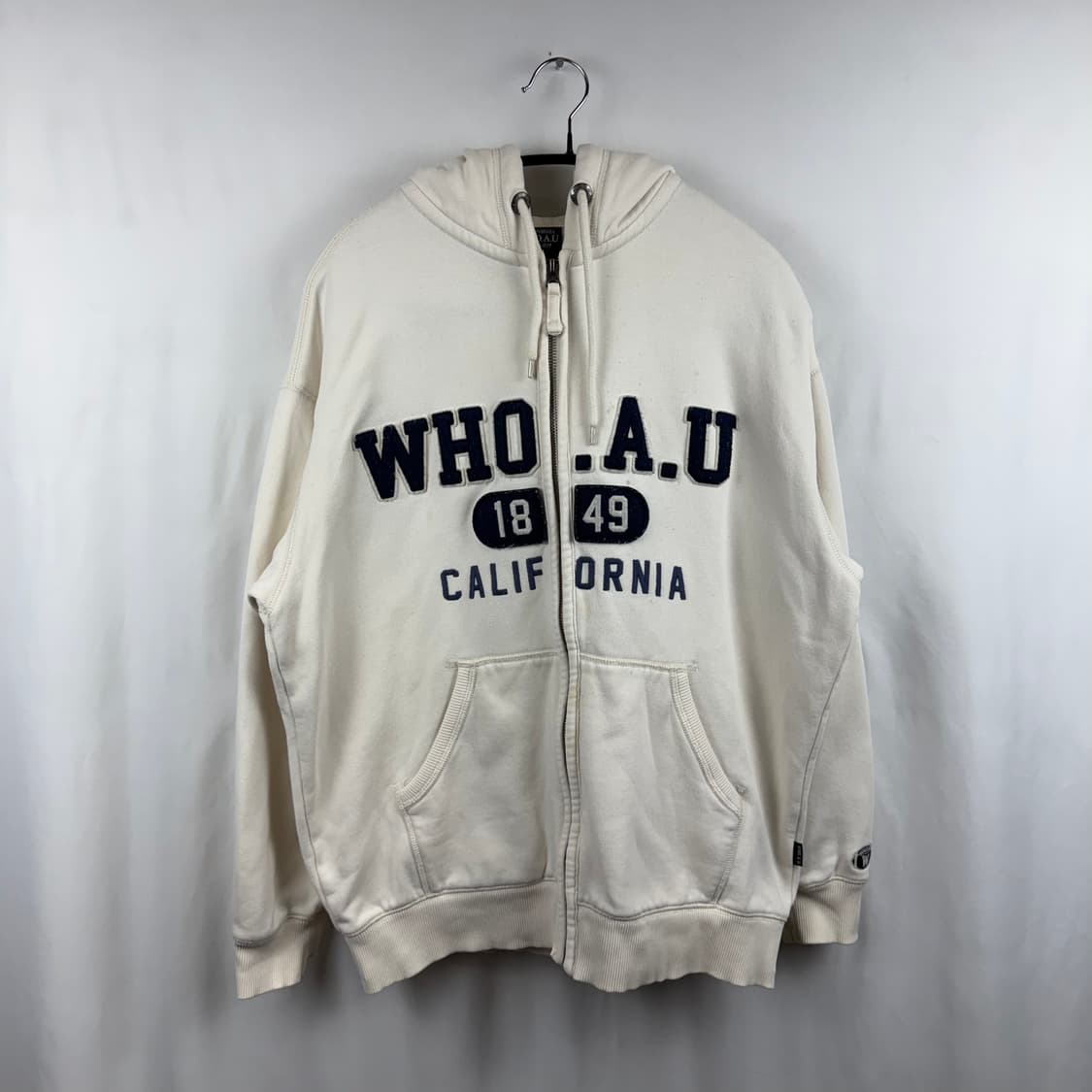 (S) 후아유 패치로고 후드집업 이이보리 상품이미지2