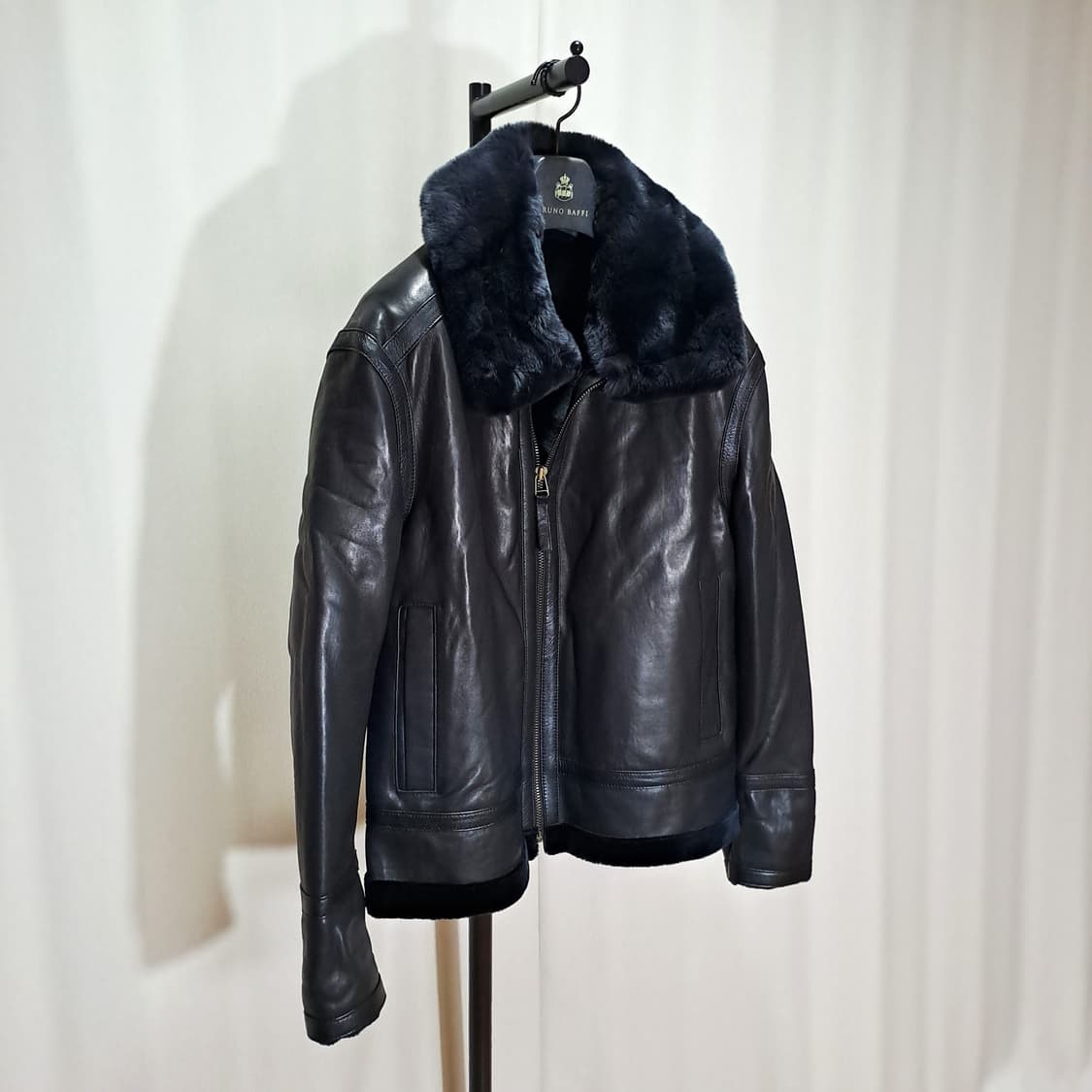 (택포) 양가죽 싱글 블랙 무스탕 100 B467 상품이미지4