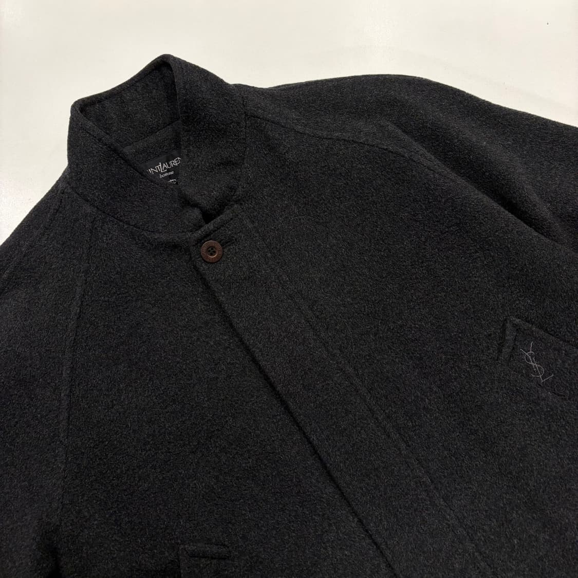 [90] 입생로랑 뿌르 옴므 모직 울 블랙 봄버 블루종 자켓 B789 상품이미지3