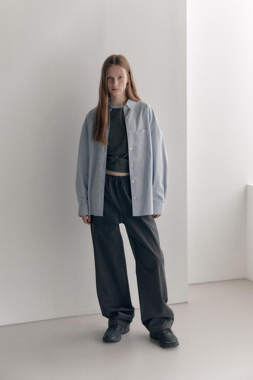 새상품) 로우클래식 LC COTTON SHIRT - BLUE 상품이미지3