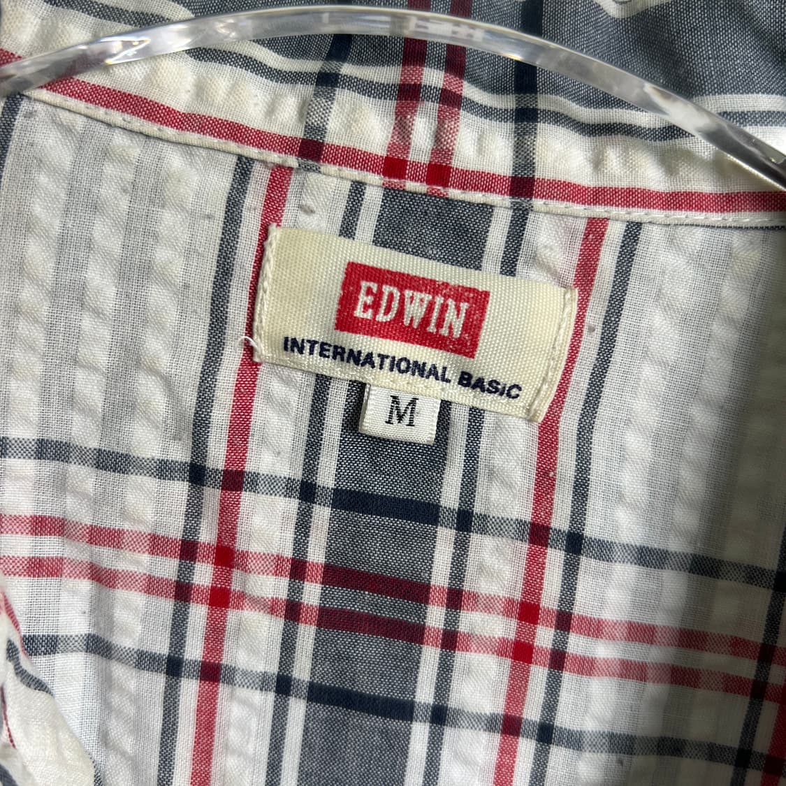 Edwin 에드윈 체크 시어서커 반팔 셔츠 M 상품이미지4
